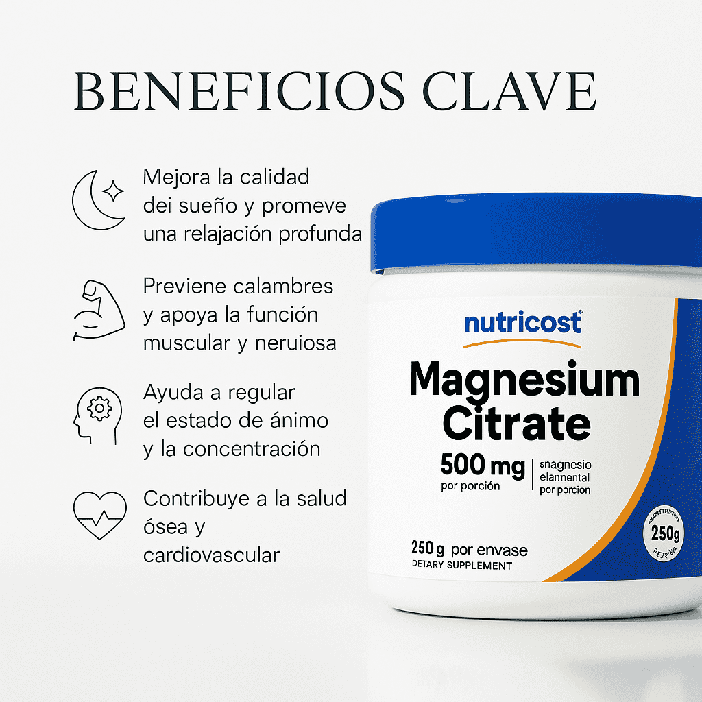 Citrato De Magnesio En Polvo - Nutricost x250g