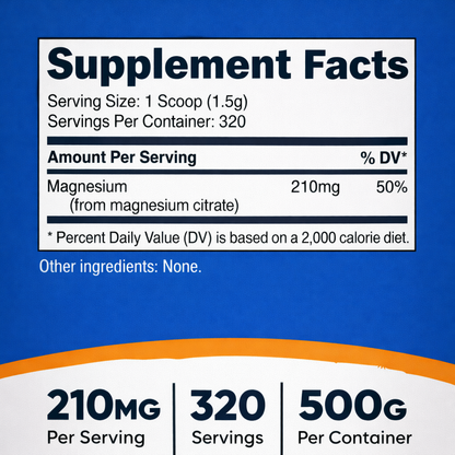 Citrato de Magnesio en Polvo - Nutricost x500g