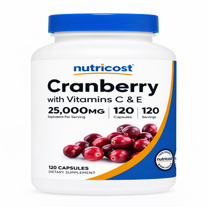 Cranberry con Vitamina C y E - Nutricost x120caps