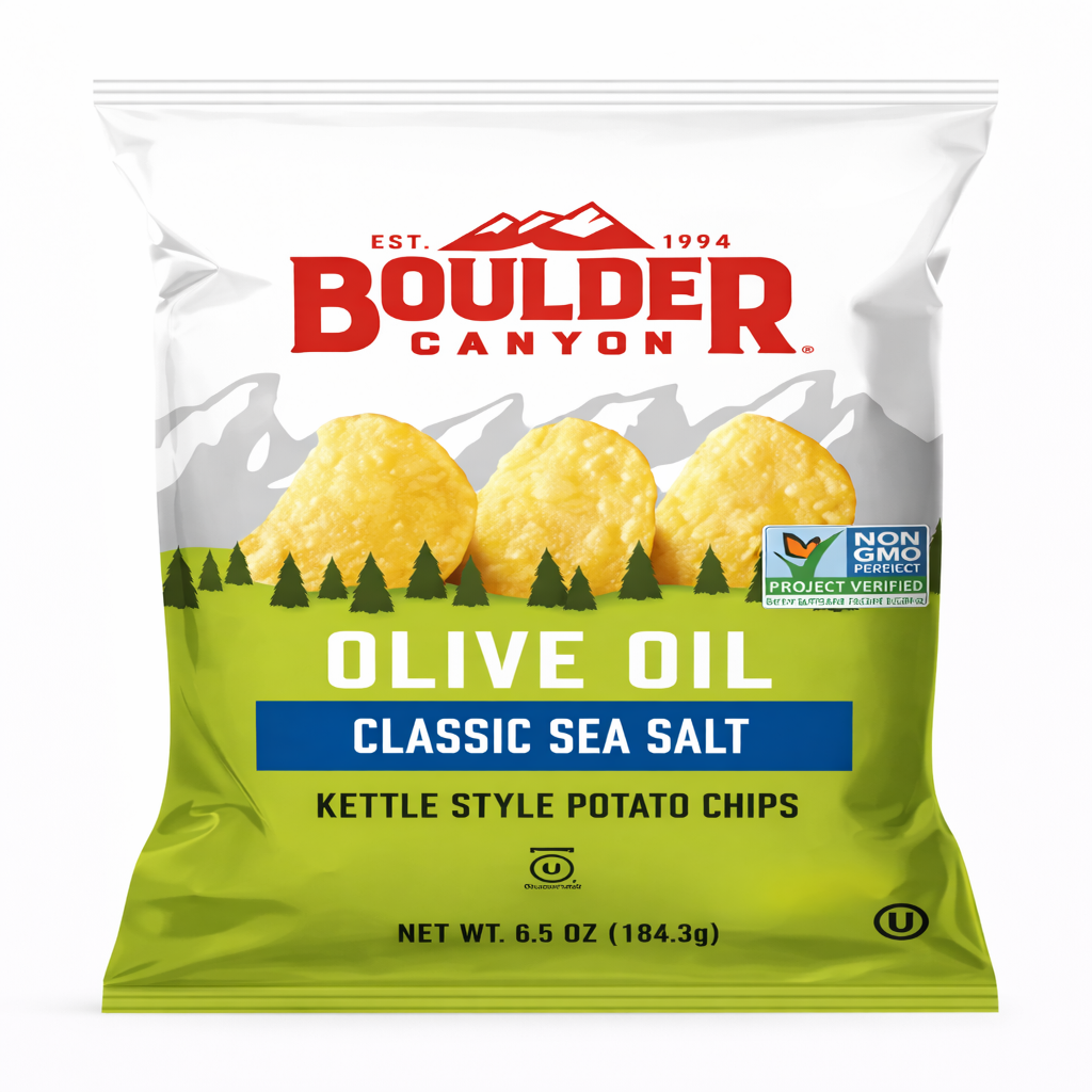 Papas Estilo Kettle en Aceite de Oliva - Boulder Canyon x6,5 onzas
