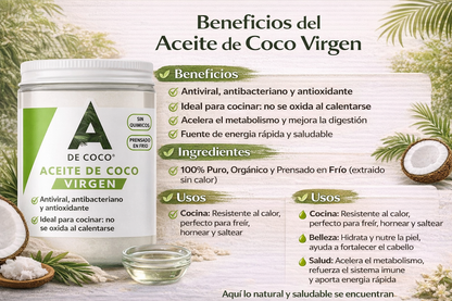 Aceite De Coco Virgen - A De Coco x420ml