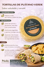 Tortilla de Plátano verde Vice Raíces - Comida Real x10unid