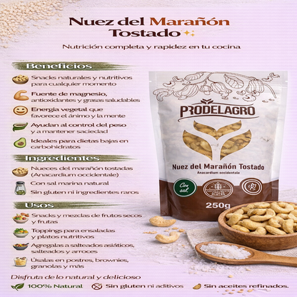 Marañon Tostado con Sal - Prodelagro x250g