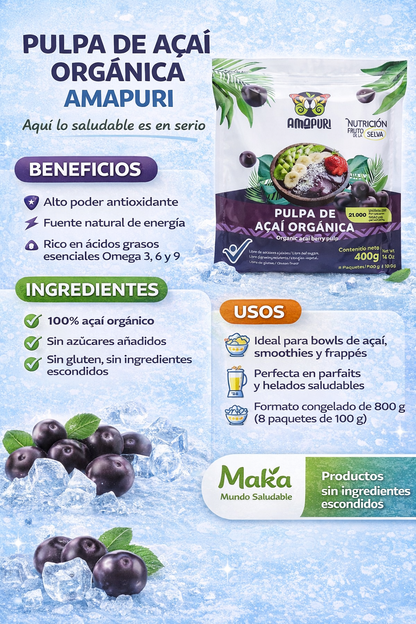 Pulpa De Açaí Congelada - Amapuri x800g