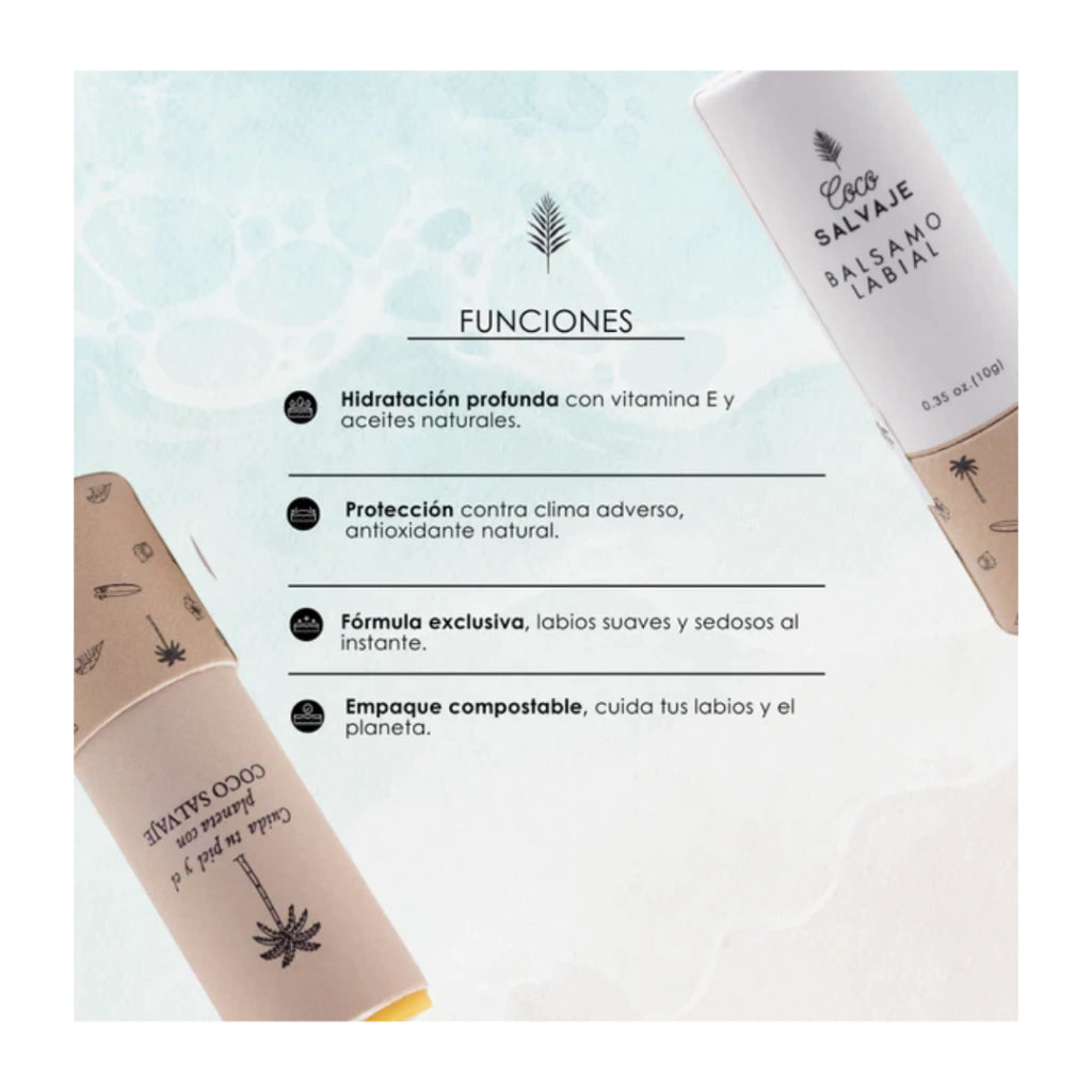 Bálsamo de Labios - Coco Salvaje x10g