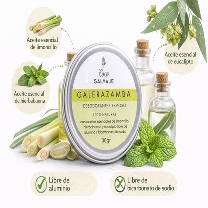 Desodorante Natural Cremoso Galerazamba - Coco Salvaje