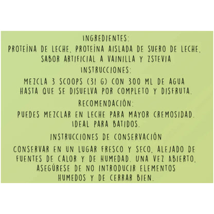 Proteína A Base De Leche Sabor Vainilla (Stevia) - Elemental x1000gr