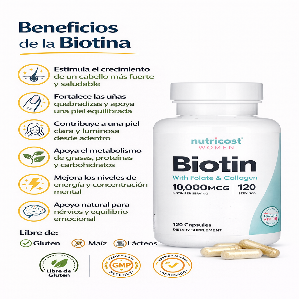 Biotina Para Mujeres - Nutricost x120caps