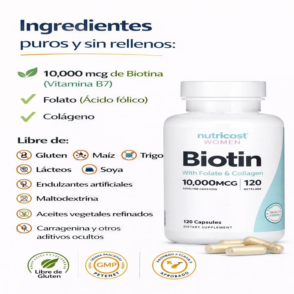 Biotina Para Mujeres - Nutricost x120caps