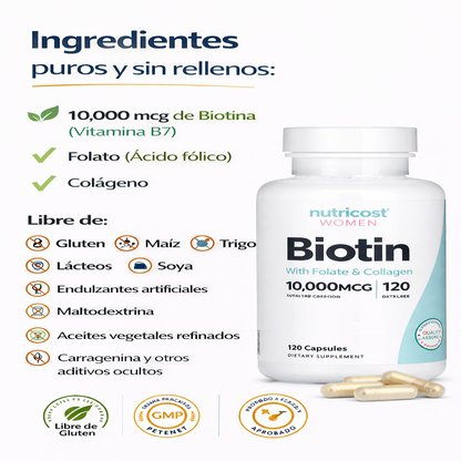Biotina Para Mujeres - Nutricost x120caps
