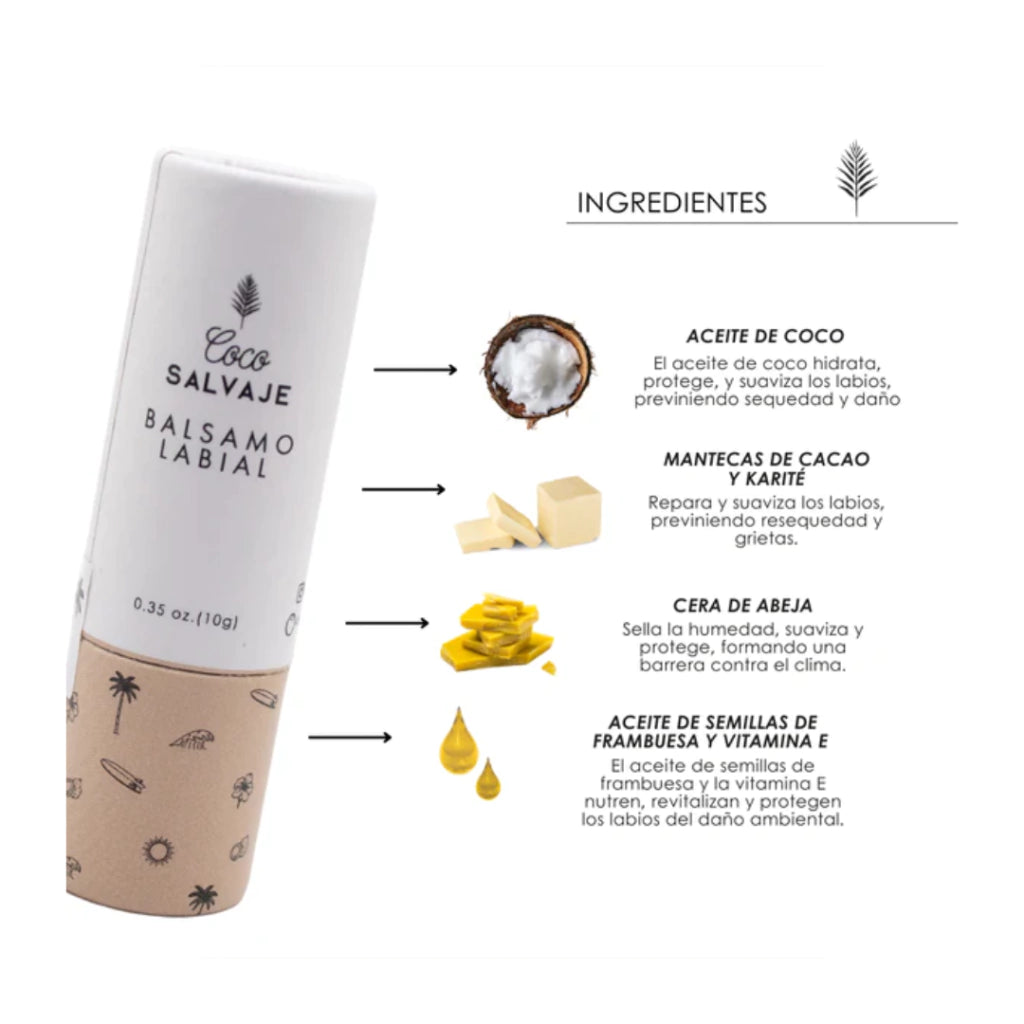 Bálsamo de Labios - Coco Salvaje x10g