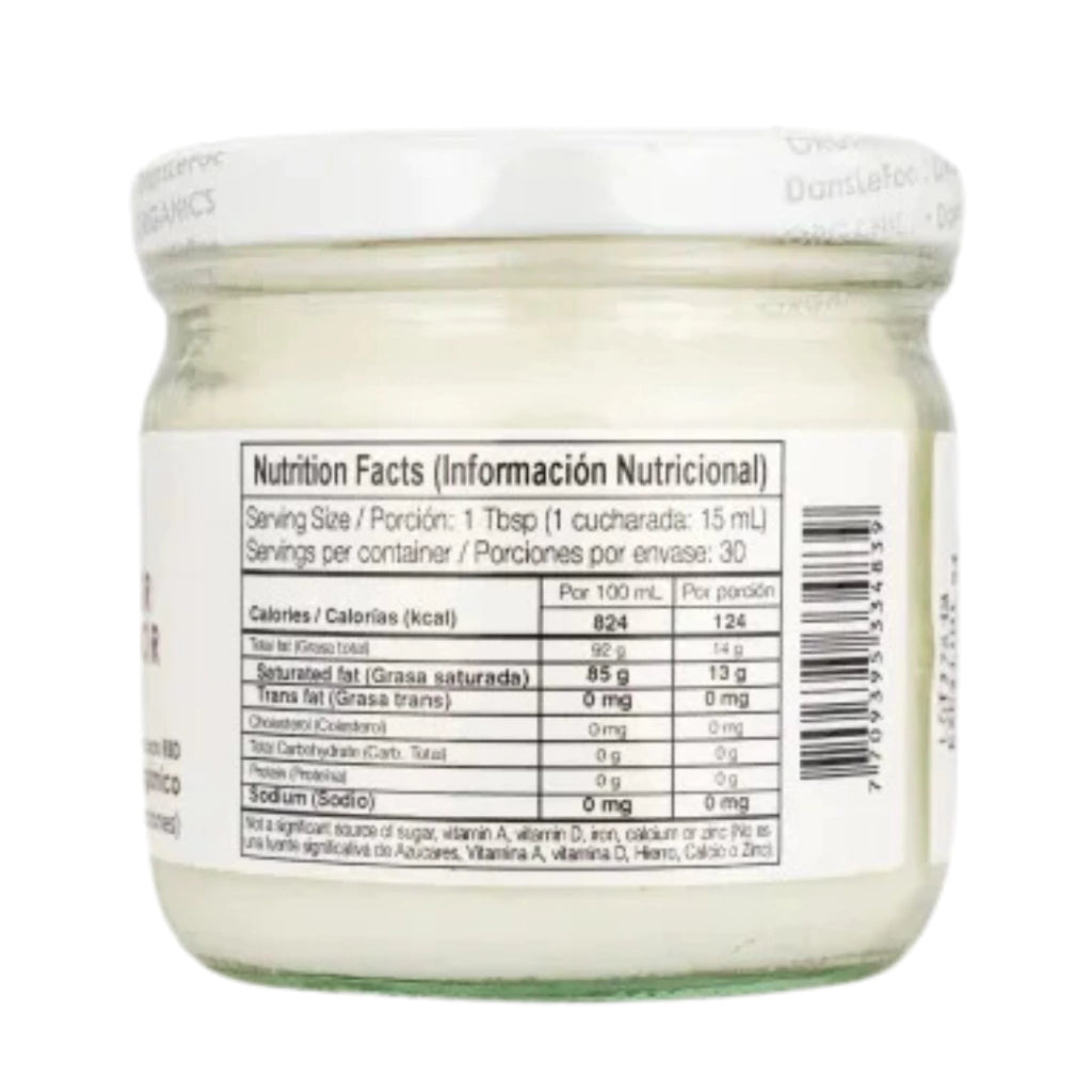 Aceite de Coco Virgen Orgánico Sin olor y sin sabor - DANS LE FOOD x450ml