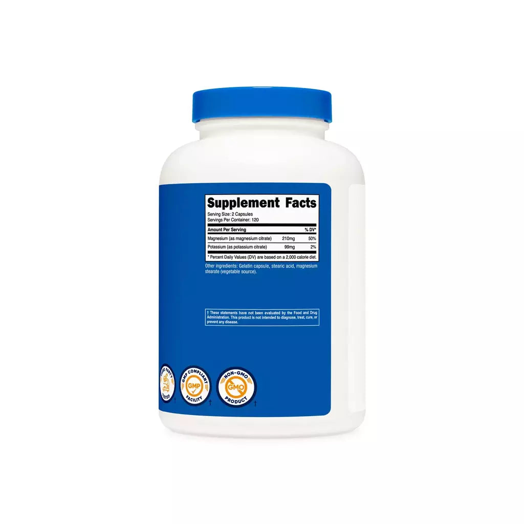 Citrato De Magnesio + Citrato De Potasio - Nutricost x240caps