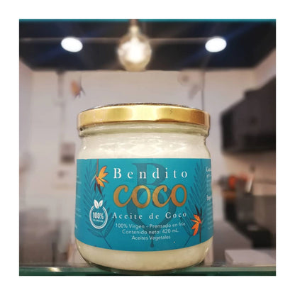 Aceite De Coco Virgen Convencional - BENDITO COCO x420ml