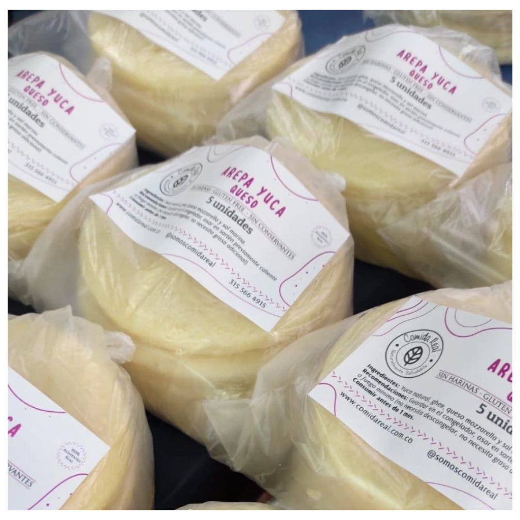 AREPA DE YUCA CON QUESO x5 UNID - COMIDA REAL