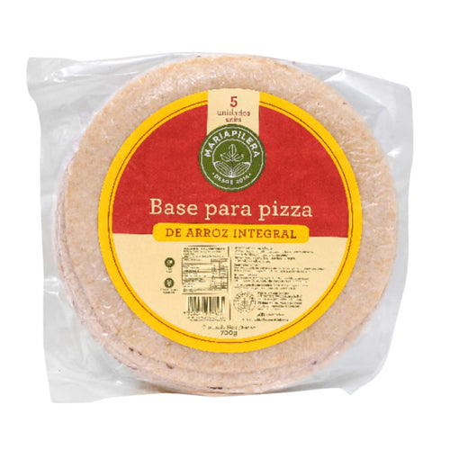 BASE PIZZA DE ARROZ INTEGRAL x5unid - MARIAPILERA