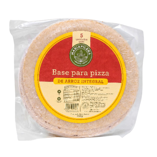 BASE PIZZA DE ARROZ INTEGRAL x5unid - MARIAPILERA