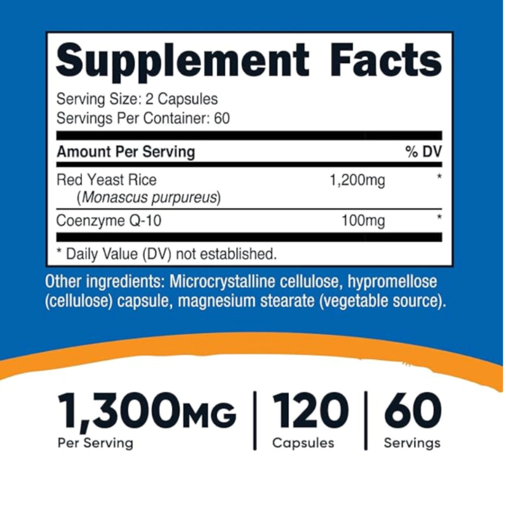 Red Yeast Rice With CoQ10 - Nutricost x120caps