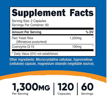 Red Yeast Rice With CoQ10 - Nutricost x120caps