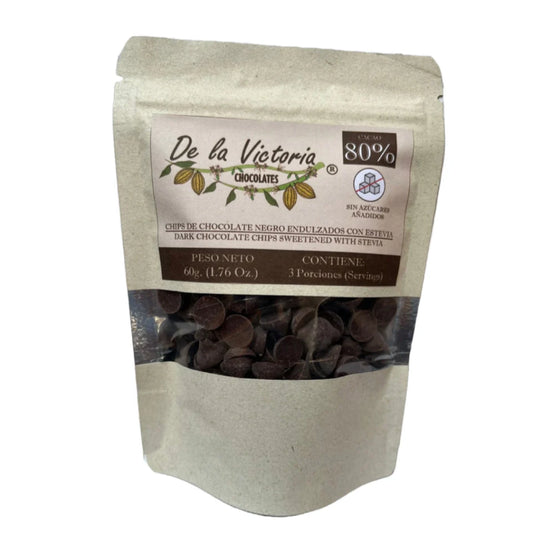 Chips De Chocolate Al 80% Con Estevia - De la Victoria