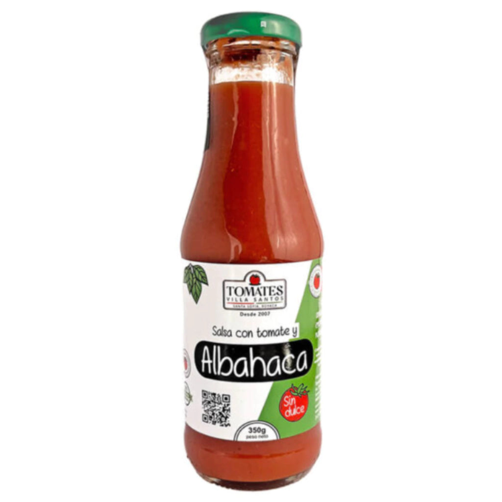 Salsa De Tomate Sabor Albahaca - Tomates Villa Santos x350gr