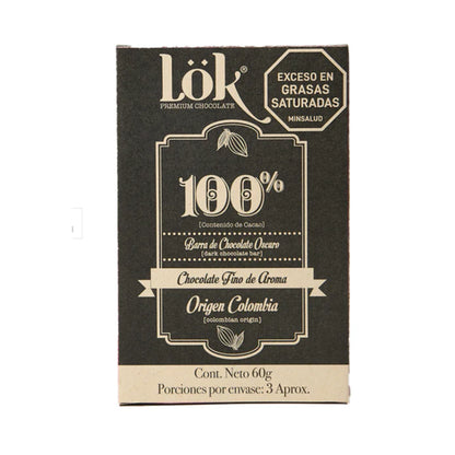 Barra De Chocolate 100% Cacao - Lok x60g
