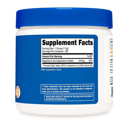 Citrato De Magnesio En Polvo - Nutricost x250g