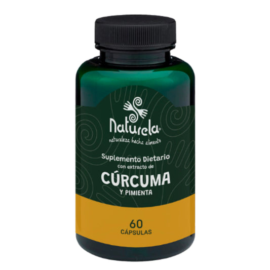 Cápsulas Con Extracto De Cúrcuma Y Pimienta - Naturela x60caps
