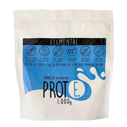 Proteína A Base De Leche Sabor Vainilla (Sin Endulzar) - Elemental x1000gr