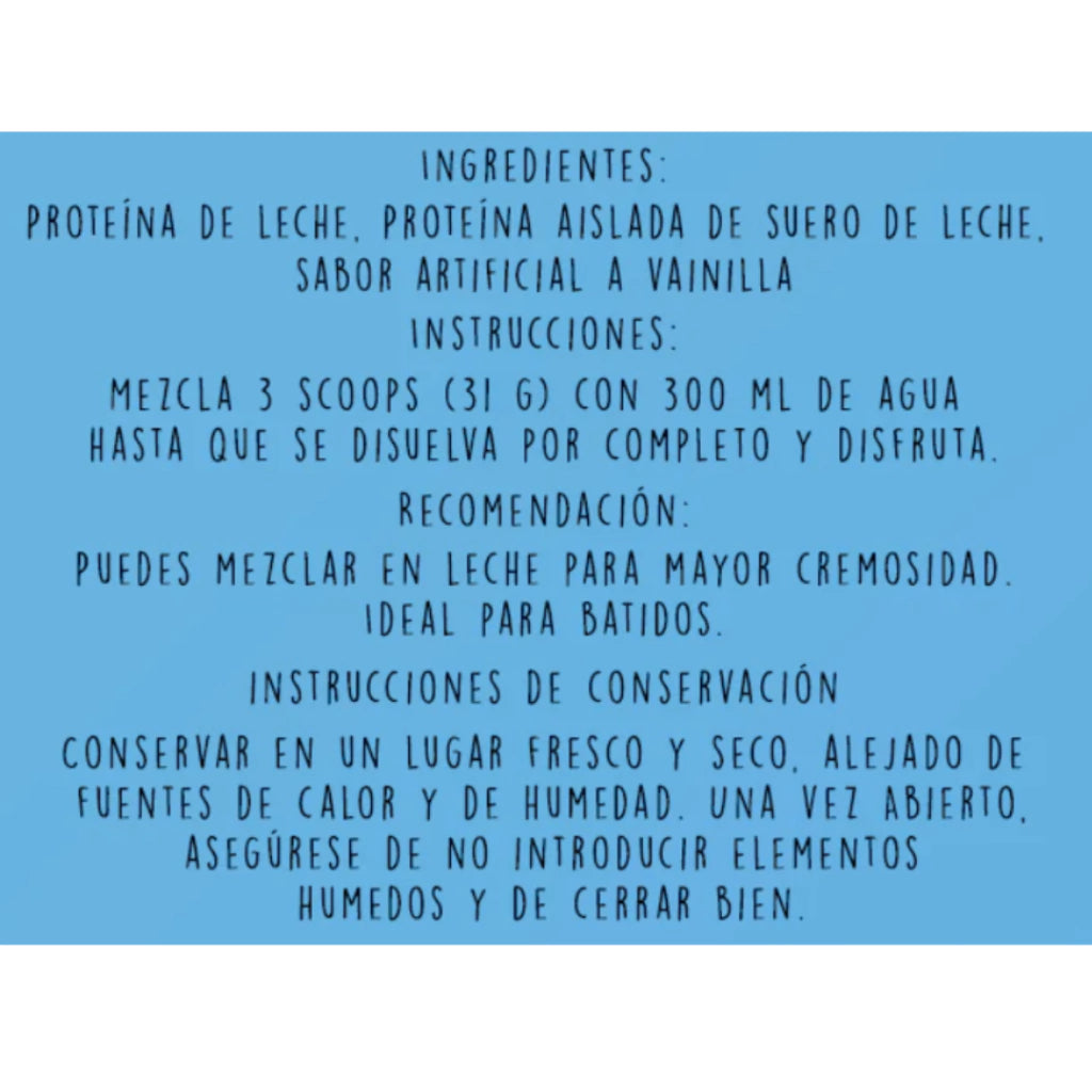 Proteína A Base De Leche Sabor Vainilla (Sin Endulzar) - Elemental x1000gr