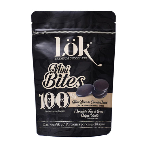 Mini Bites De Chocolate Al 100% De Cacao - Lok x90g
