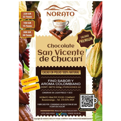 Cacao Orgánico en Polvo - Norato x220gr