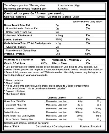 Proteína A Base De Leche Sabor Neutro - Elemental x1000gr