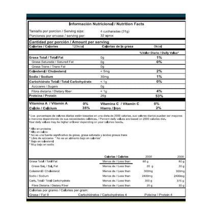 Proteína A Base De Leche Sabor Vainilla (Stevia) - Elemental x1000gr