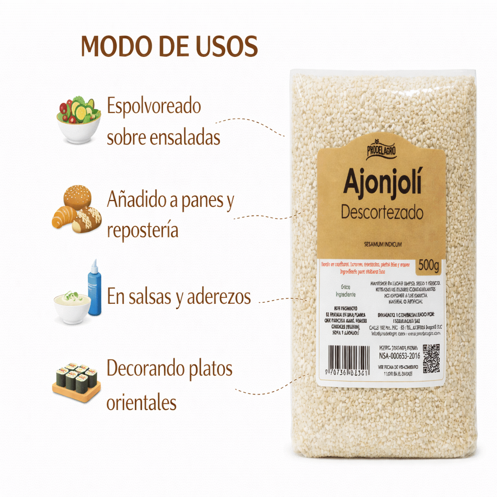 Ajonjolí Descortezado - Prodelagro x500g