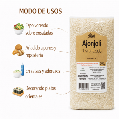 Ajonjolí Descortezado - Prodelagro x500g